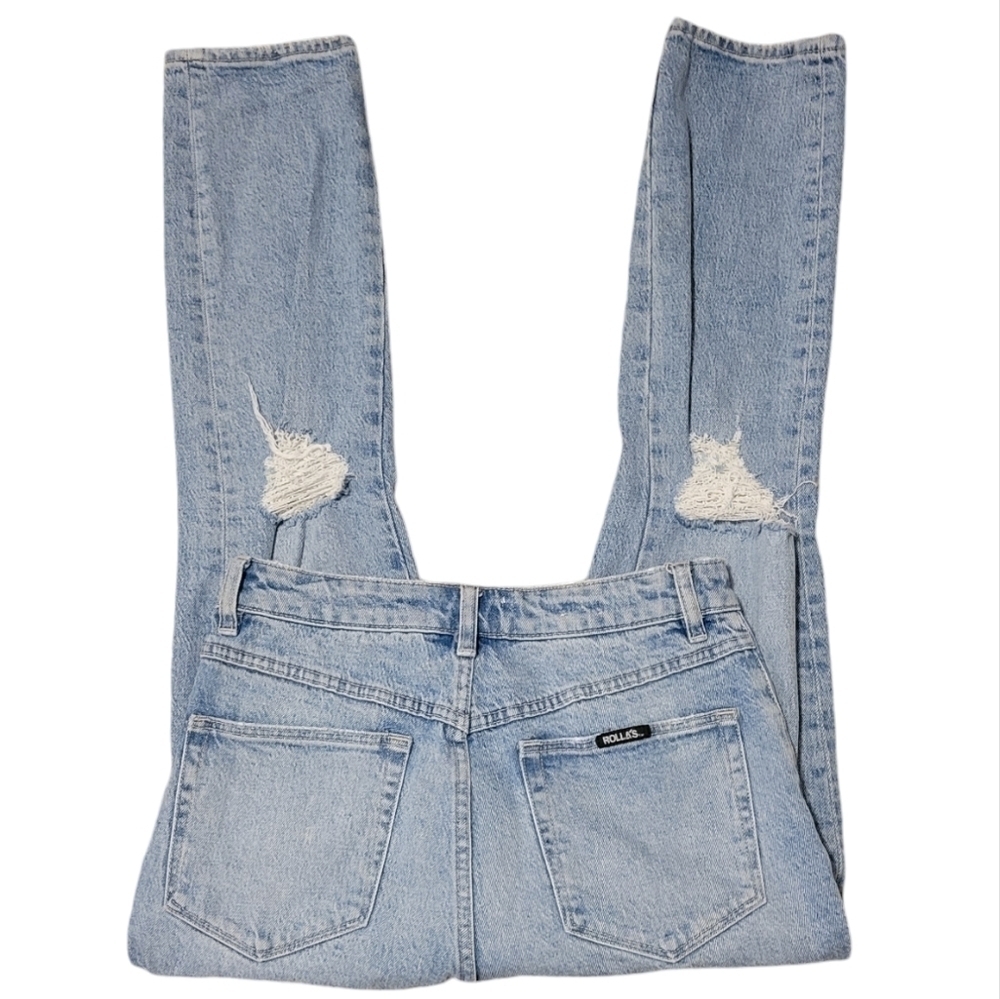 Rollas Miller Mid-High Rise Slim Jean Women's Size 27 Distressed Knee High Rise - Picture 10 of 10